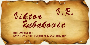 Viktor Rubaković vizit kartica